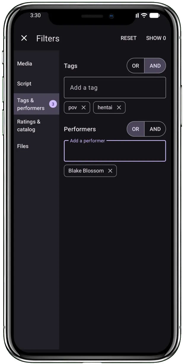 Tags and performers picked as chips